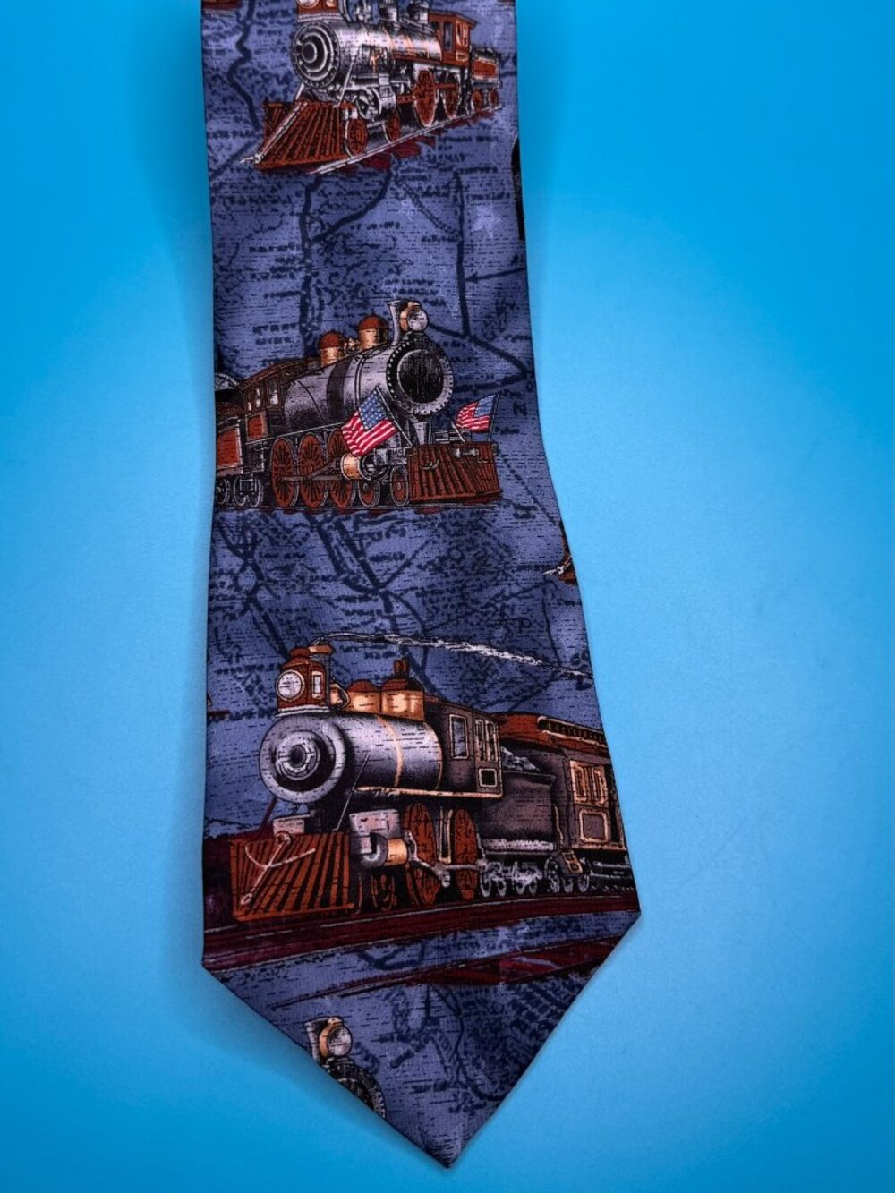 Tango Max Raab 1900 Steam Train Engine "The Old Route" Men's 100% Silk Neck Tie